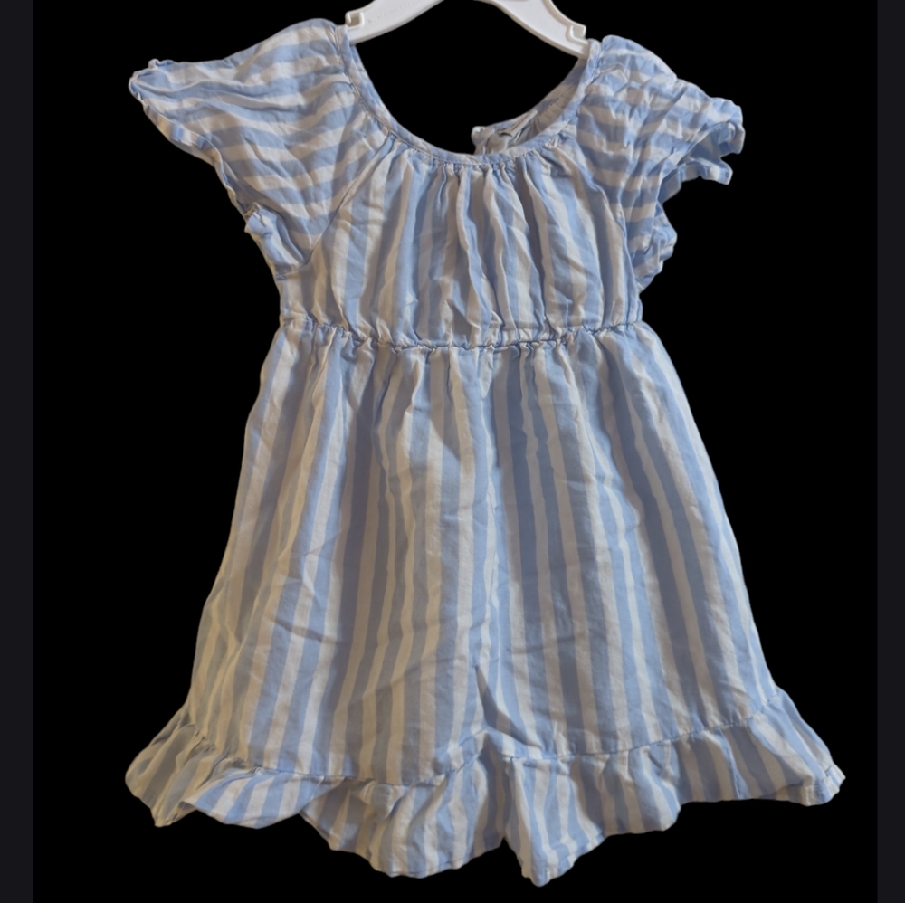 Old navy 24 months vertical striped dress blue and white